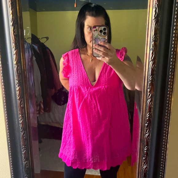 TikTok Dress!!!! In a Black and Pink!!! Hidden shorts underneath.. worn once - Picture 1 of 5